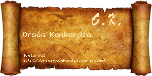 Orsós Konkordia névjegykártya